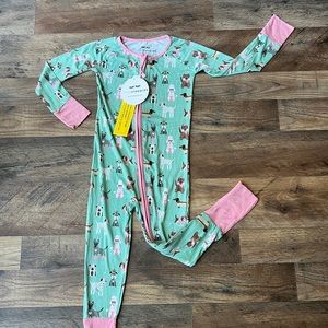 Little sleepies Aqua pups zippy (2T)